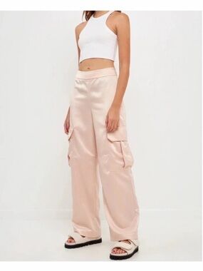 Anthropology Gray Lab Cargo Wide-Leg Pants